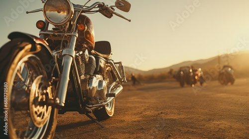 Close-up photo of a group of motorcycles