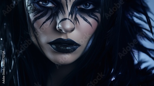 Young woman with gothic-themed make-up