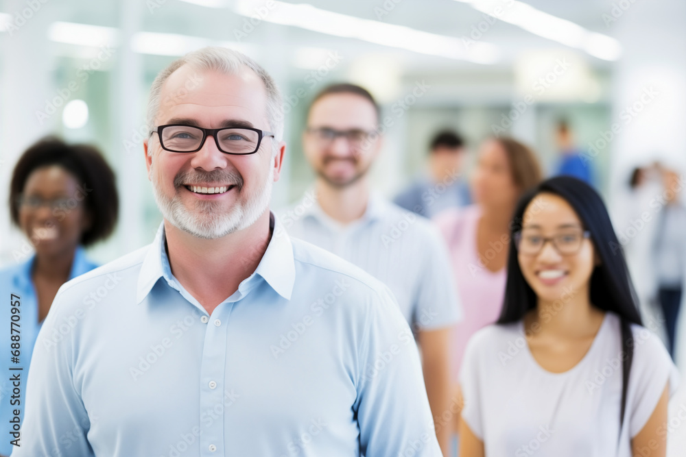 Generative AI image of diverse team in corporate setting Generative AI image of diverse team in corporate setting