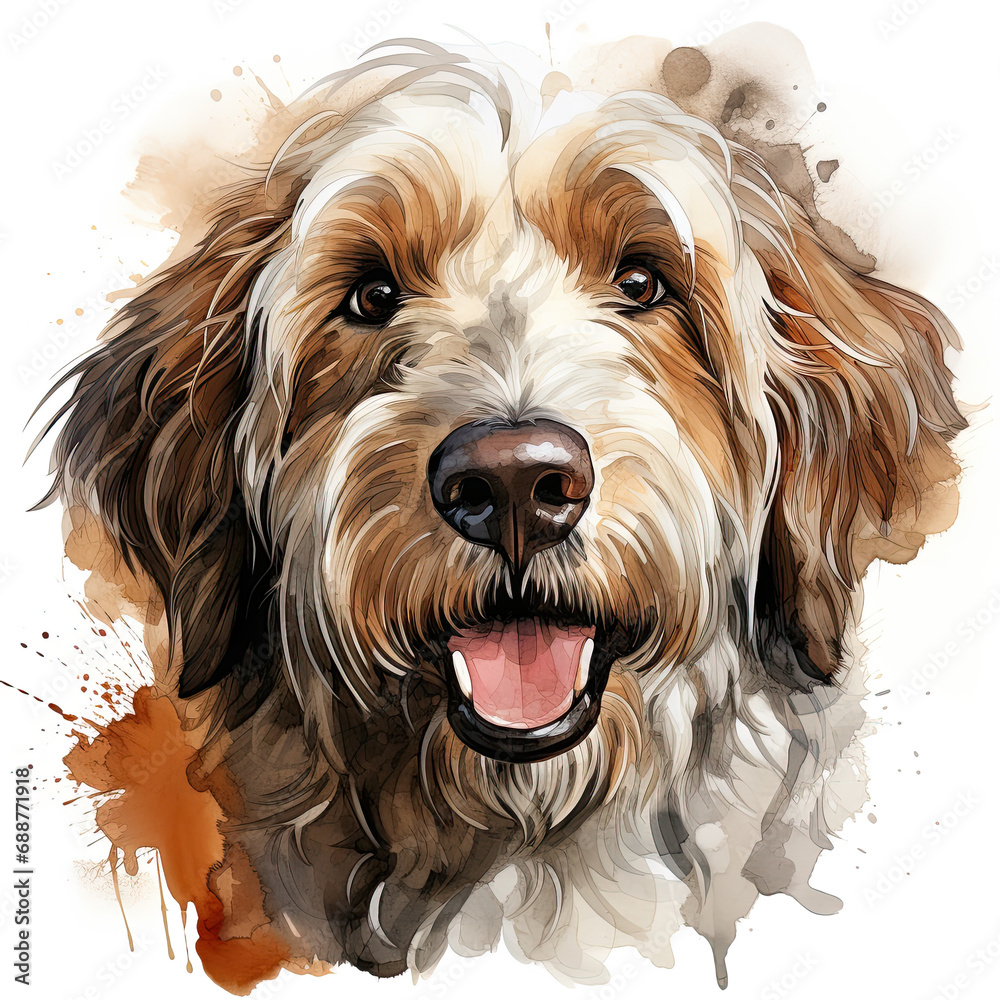 watercolor Labradoodle clipart, Generative Ai watercolor Labradoodle clipart, Generative Ai