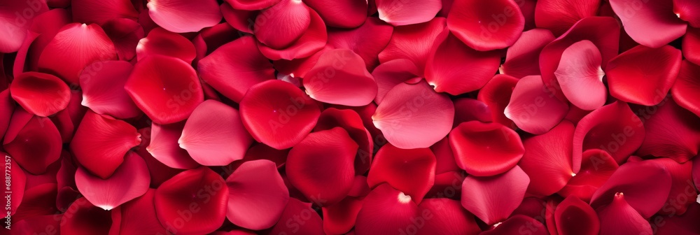 Valentine's Day or Birthday or Mother's Day concept, background of red rose petals, banner Valentine's Day or Birthday or Mother's Day concept, background of red rose petals, banner