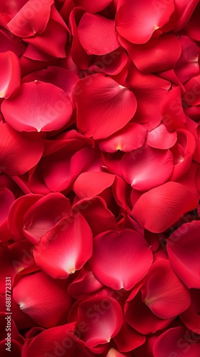 Valentine's Day or Birthday or Mother's Day concept, background of red rose petals