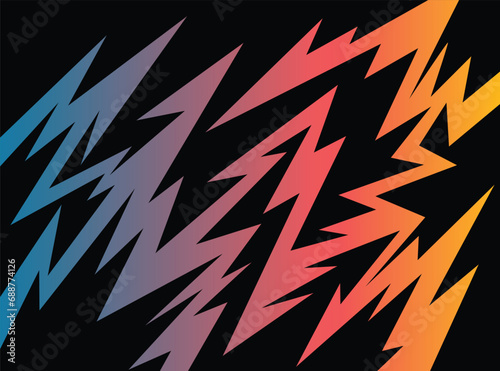 Simple background with jagged gradient lightning pattern 