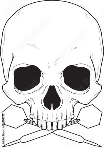Skull Darts Dart Sports Vector Graphic Art Illustration