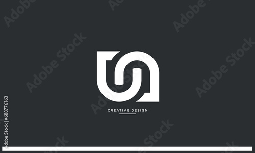 Alphabet letters UN or NU logo icon