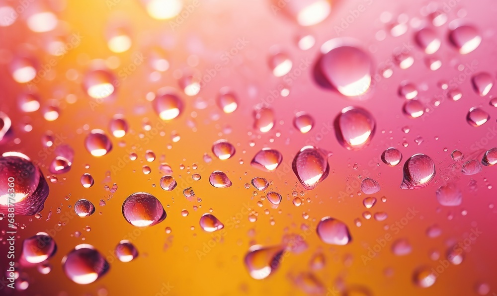 Water drops on a colorful background. Shallow depth of field.