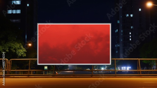 Billboard mockup with blank front  realistic on a mockup template in a street