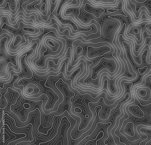 Grey contours vector topography. Mountain terrain geographic map. Elevation graphic contour height lines. Topographic map