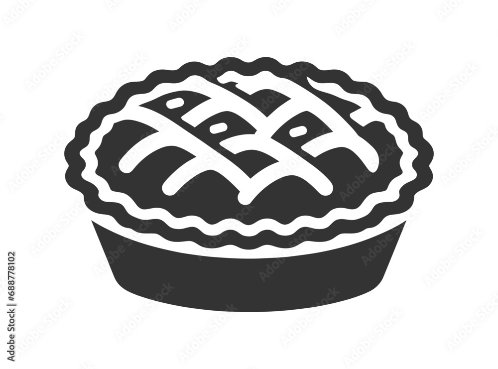 Pie icon isolated on a white background. Vector illustration Pie icon isolated on a white background. Vector illustration