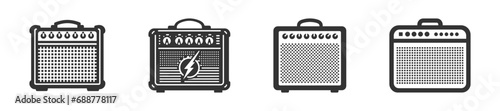 Guitar combo amp icon. Vector illustration photo