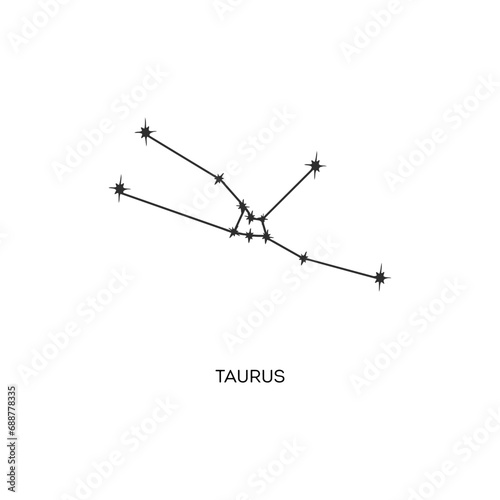 Taurus constellation vector illustration