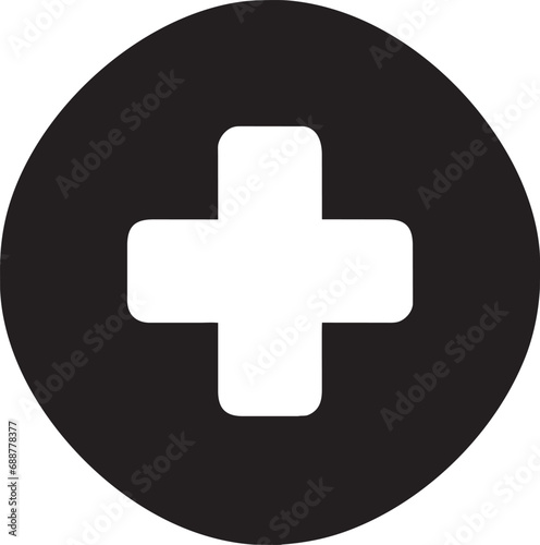hospital in circle, pictogram