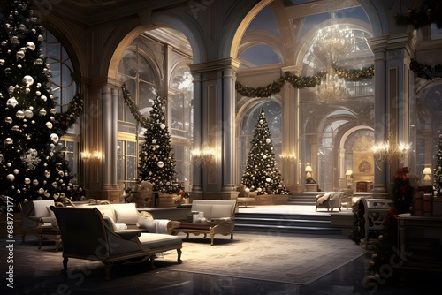 Luxury Home decorated on Christmas 