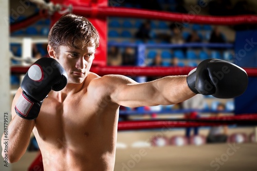 active professional young sport man exercising