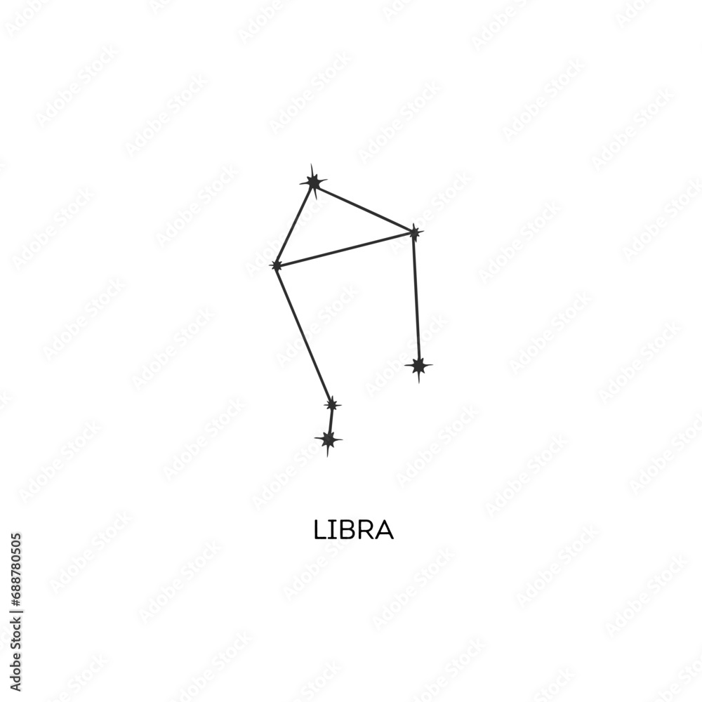 Libra constellation vector illustration