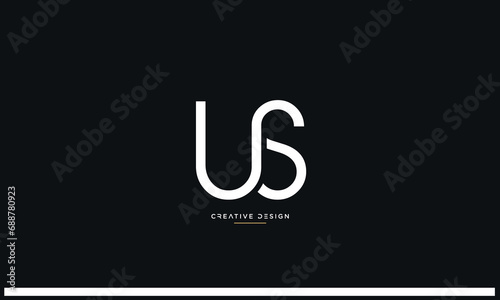 US or SU Alphabet letters icon logo monogram