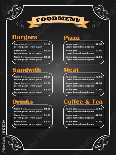 Free vector Restaurant Menu Layout