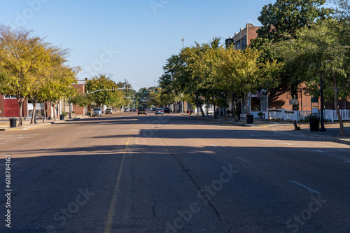 Main shopping street of Washington Avenue in the small town of Greenville in Mississippi photo