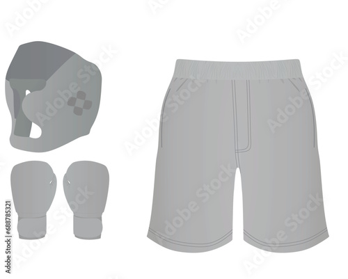 Boxing equipment set. vector illustration