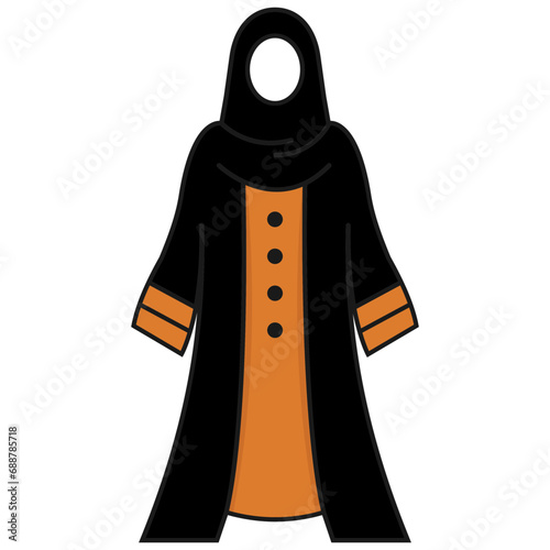 Abaya Illustration: A Middle Eastern woman's traditional clothes and religious clothing