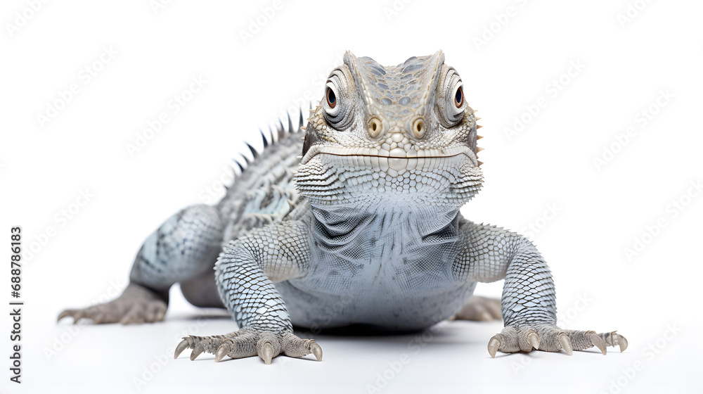 Fototapeta premium Grand Iguana Portrait on White Background