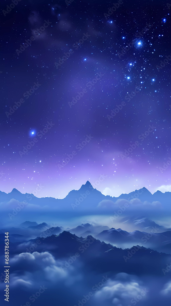 Tranquil Dusk Haven: Celestial Nightfall Oasis for Serene Mobile Wallpaper, Generated by AI. Tranquil Dusk Haven: Celestial Nightfall Oasis for Serene Mobile Wallpaper, Generated by AI.