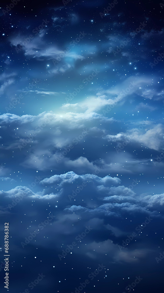 Tranquil Dusk Haven: Celestial Nightfall Oasis for Serene Mobile Wallpaper, Generated by AI.