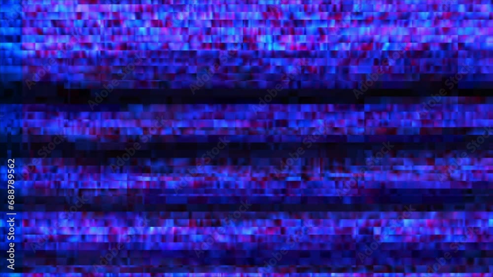 Glitch noise static television VFX. Visual video effects stripes background, tv screen noise glitch effect. Video background, transition effect for video editing, intro and logo reveal with sound