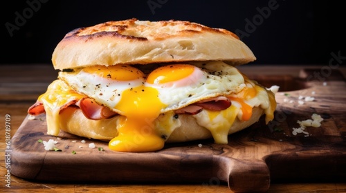 burger with bacon and egg