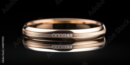 luxury high resolution jewelry, minimalist wedding band, angled top down, studio bright,