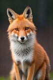 Red fox, close-up, against the background of nature