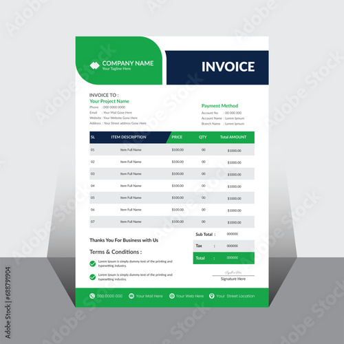 Vector creative modern invoice business template