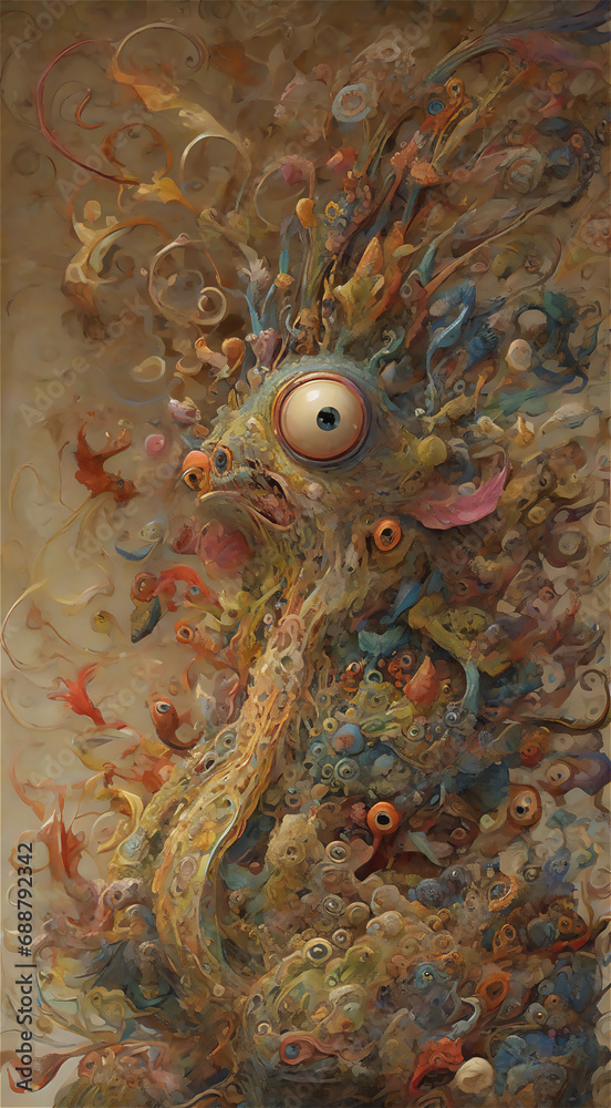 custom made wallpaper toronto digital異世界の生物のいる風景　ジェネレーティブ AI 