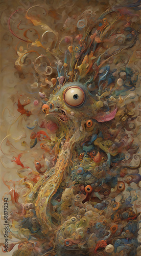 Wallpaper Mural 異世界の生物のいる風景　ジェネレーティブ AI  Torontodigital.ca