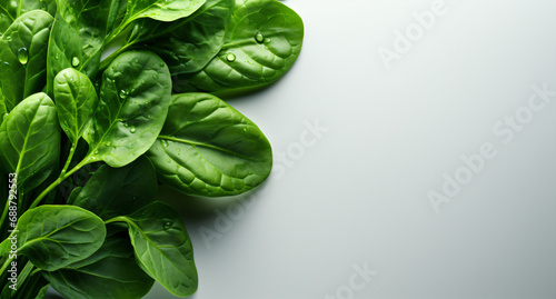 Spinach. Portrait. Ideal for advertising or banner.