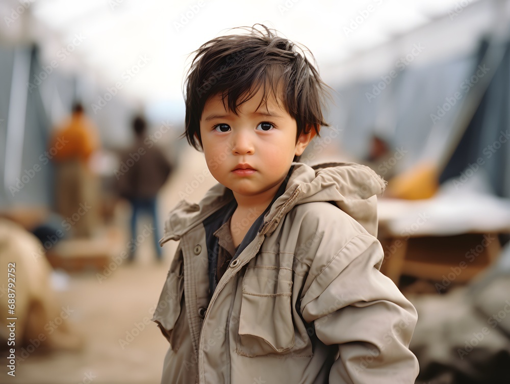 Humanitarian Impact: A Baby's Intense Gaze at the Camera Humanitarian Impact: A Baby's Intense Gaze at the Camera