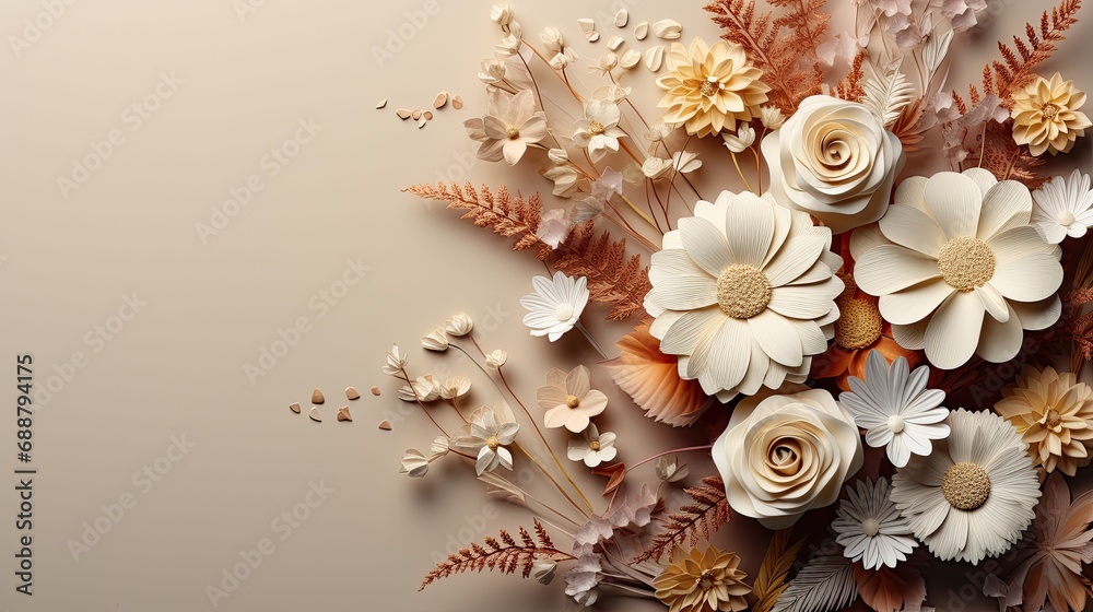 Obraz premium pale flowers with envelope