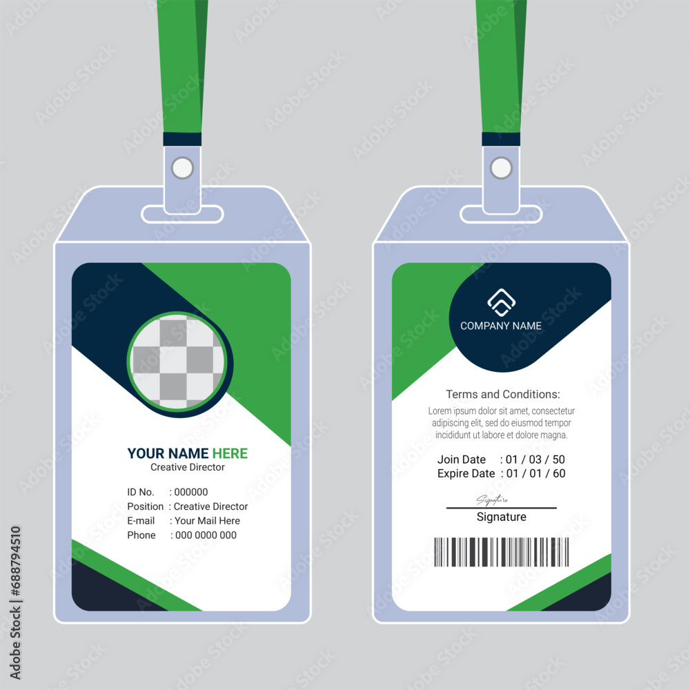 Modern and clean business id card template Modern and clean business id card template