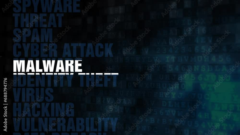 Internet Cyber Security Related Terms Animation Internet Cyber Security Related Terms Animation