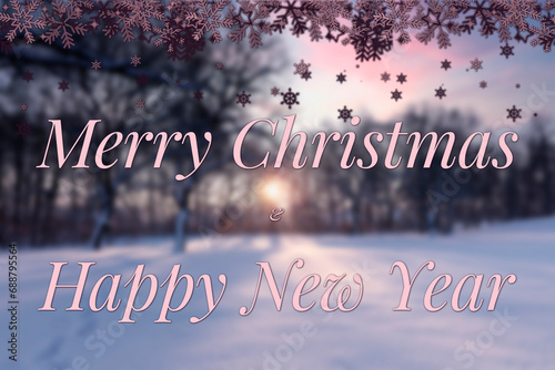 Tło świąteczne, zimowe, kartka na Boże Narodzenie, Nowy Rok, efekt bokeh (Background, festive, winter, card for Christmas, New Year, bokeh effect)