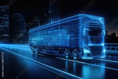  futuristic truck, electric truck, future technology