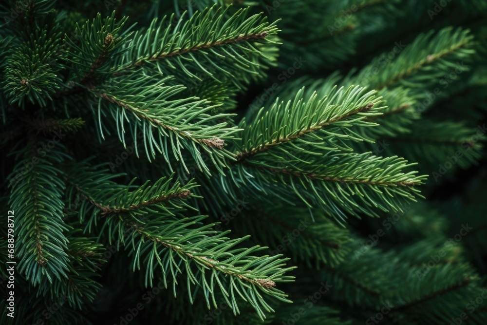 A detailed view of a pine tree with lush green needles. Perfect for nature enthusiasts and those looking for an image of a healthy, vibrant tree.