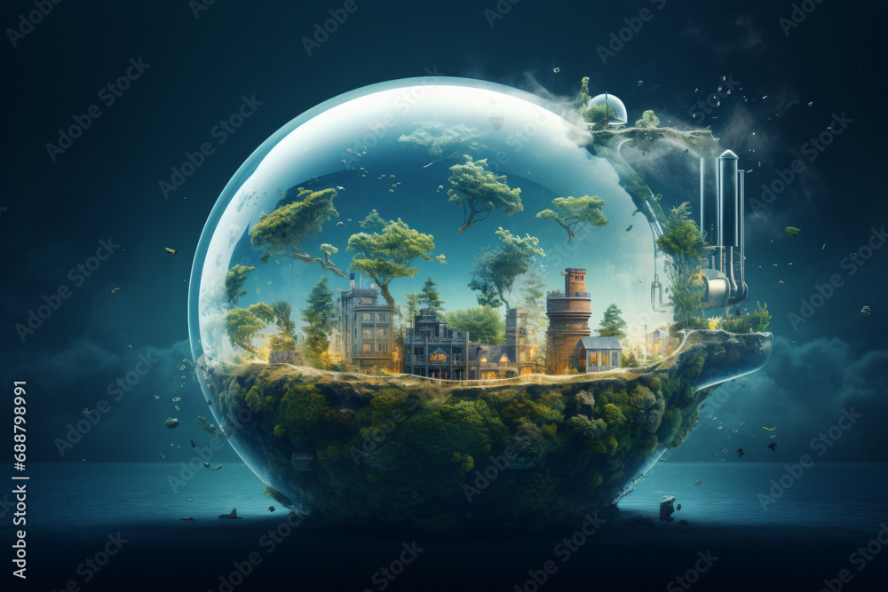 Fototapeta premium Save the world concept. Environmental protection, world earth day concept.