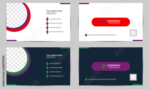 Business card design for company and business etc.Business card design with two colour variation.