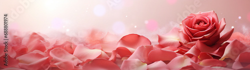 A close up of a rose petals  banner symbolize love