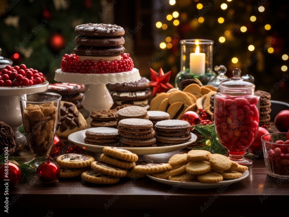 Tasty homemade christmas cookies on a table.