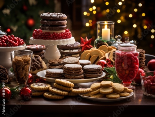 Tasty homemade christmas cookies on a table. © Sergio Lucci