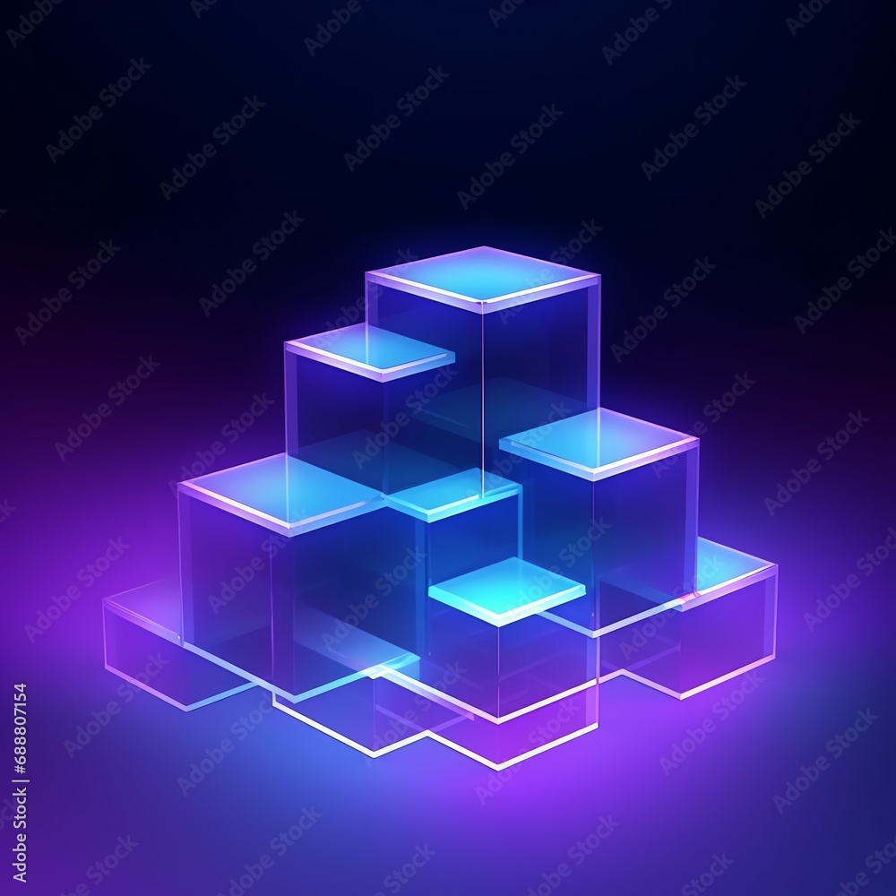 a group of glass cubes a group of glass cubes