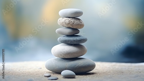 a stack of rocks on a surface