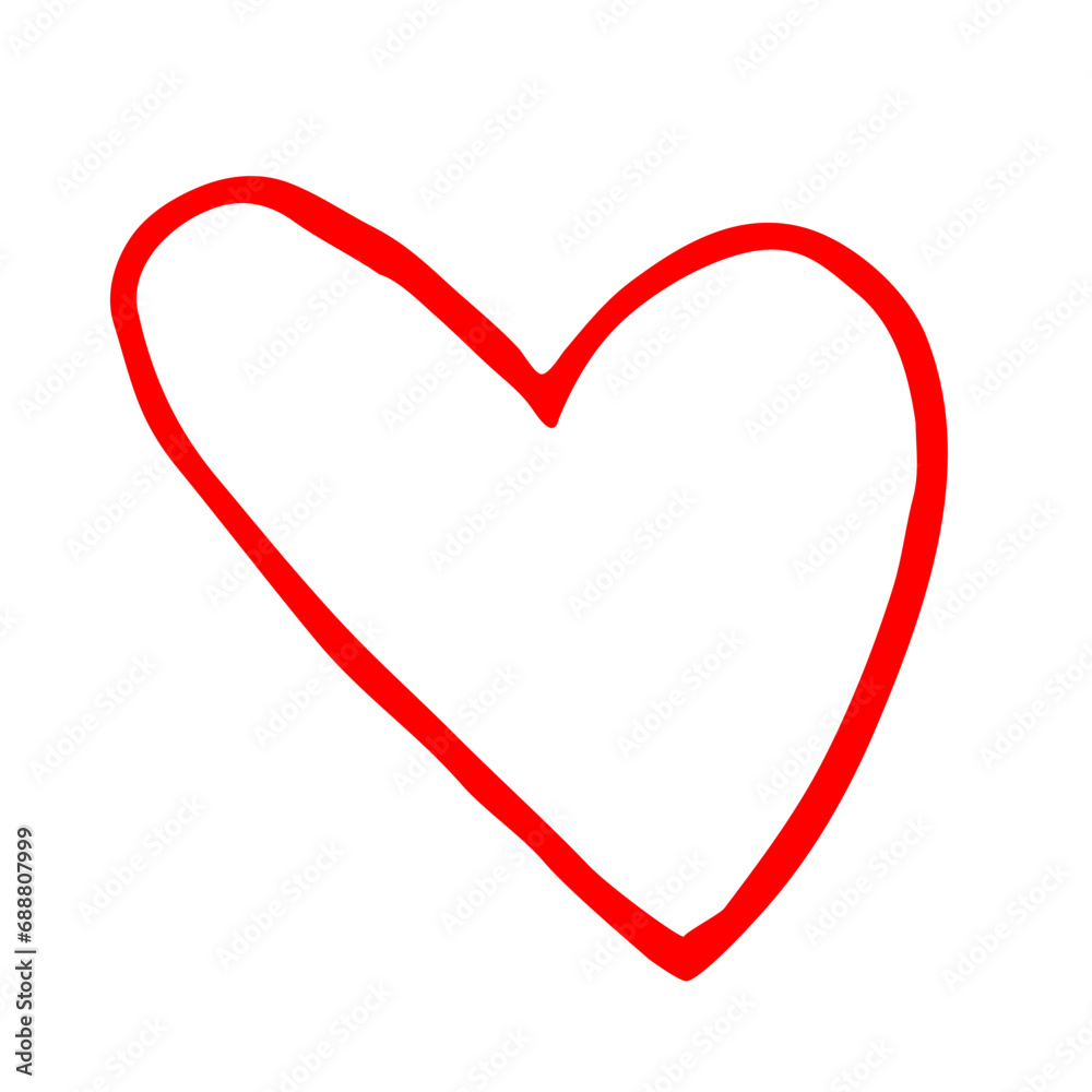 Heart hand drawn with ink brush isolated on white background Heart hand drawn with ink brush isolated on white background